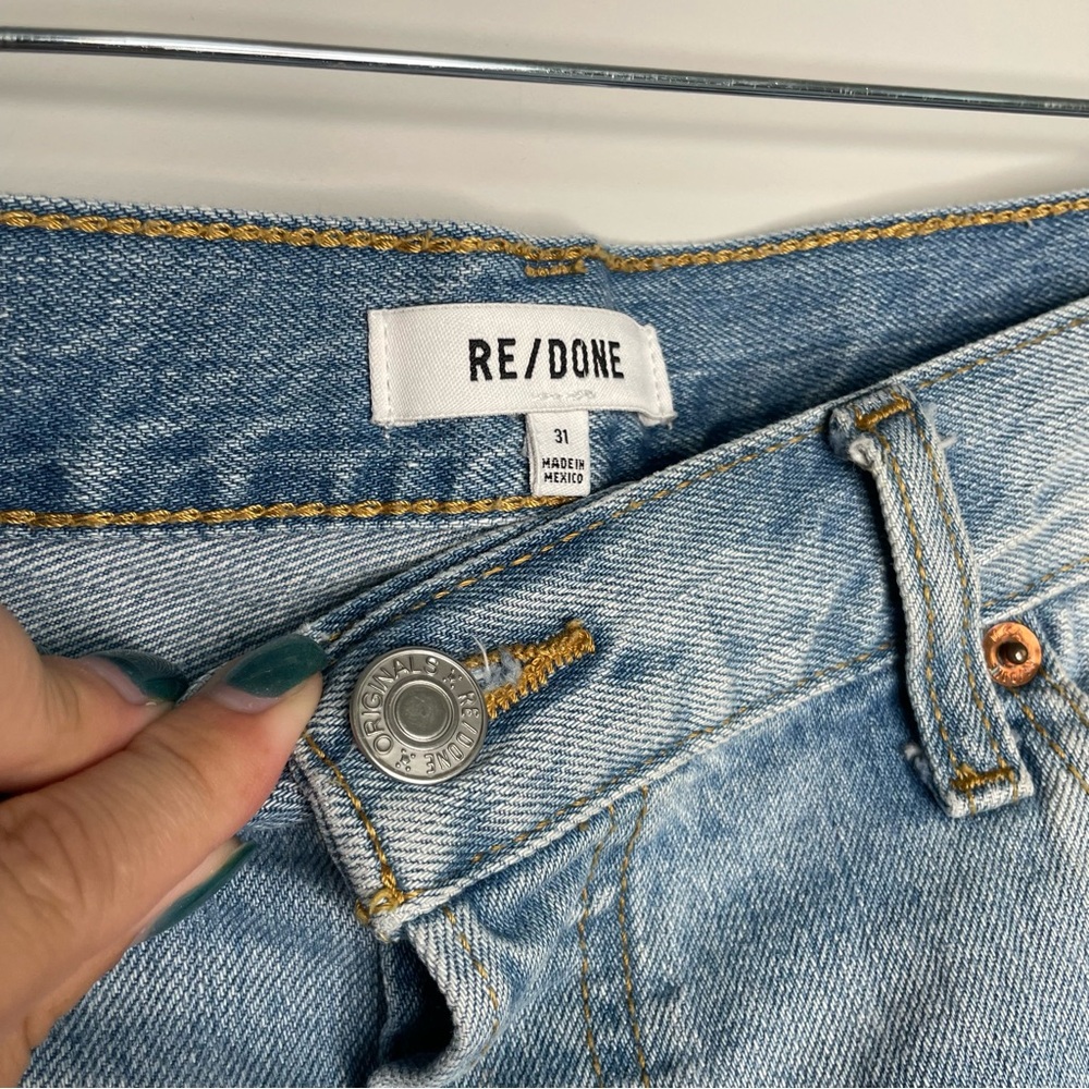 Re/Done 90s Low Slung Denim Shorts in Aged Indigo Destroy Size 31 Cotton - Picture 6 of 13